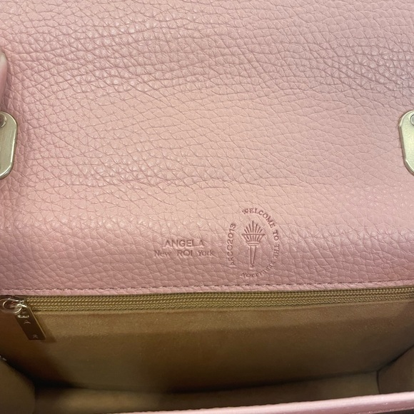 waitlisted like new Angela Roi Eloise satchel in coral pink. Vegan luxury - Picture 9 of 11